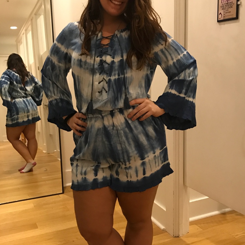 Blue and white American Eagle Romper (s: XL)
